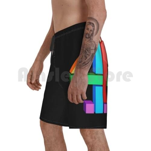 Channel 4 Retro Logo Beach Shorts Men Beach Pants Swim Trunks Retro Tv Logo Channel 4 Itv Region Franchise