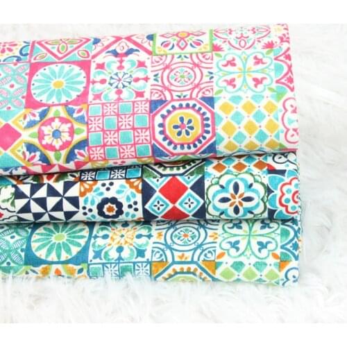 Half Meter 3 Colors Little Flower Print Patchwork Cotton Fabric For Tissue Kids Home Textile For Sewing Tilda Doll