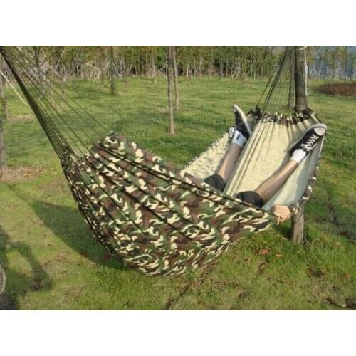 200*150cm Outdoor Portable 2 People camping Hammock sleeping bag Swing Set Parachute Indoor Camouflage Thicken Canvas Hammock