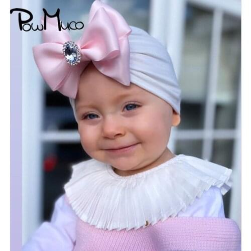Powmuco Toddler Soft Comfortable Cotton Indian Hats Cute Handmade Satin Bowknot Newborn Cap Clothing Decoration Kids Accessories