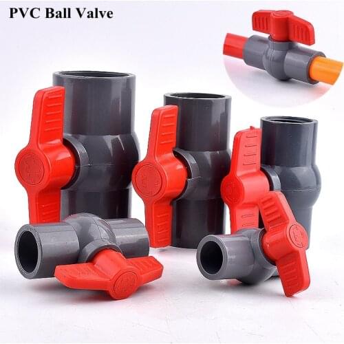ID 20~160mm PVC Pipe Ball Valve Irrigation System Drainage Joint Fittings Aquarium Adapters Garden Watering Water Pipe Connector