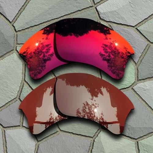 Violet Red&Bronze Brown Sunglasses Polarized Replacement Lenses for Oakley Flak Jacket XLJ