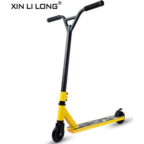 Ultra-Stretch PU Foam Wheel Portable Foldable Handbrake Kick Foot Scooter Adjustable Height Aluminum Alloy Skateboard Scooter