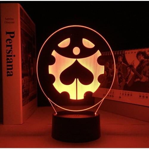 Anime JoJos Bizarre Adventure Logo Design 3D LED Night Light Touch Sensor Colorful Nightlight for Kids Bedroom Decor Gift Lamp