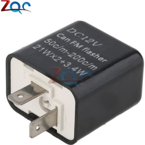 Universal Adjustable Frequency Square Flashing LED Flasher Motorcycle LED Lights Turn Signal Indicator DC 12V Flash Relay
