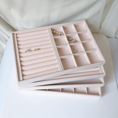 Velvet ring earrings display tray tray tray fashion jewelry cufflink organizer holder under case case shows ring earrings jewelr