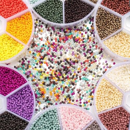1Box Set 2mm Glass Seed Beads Czech Charm Crystal Spacer Glass Beads For Jewelry Making Rings DIY Handmade Accessories 4800pcs