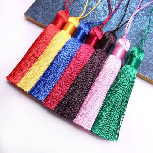 10pcs/lot Tassel Brush Pendant DIY Earrings Accessories For Jewelry Making 8cm Silk Satin Tassel Handmade Crafts Findings