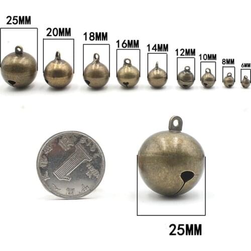 10Pcs/bag 6-25Mm Bells Brass DIY Retro Pet Christmas Adornment Woman Clothing Handicraft Bags Sewing Jewelry Accessories Beads