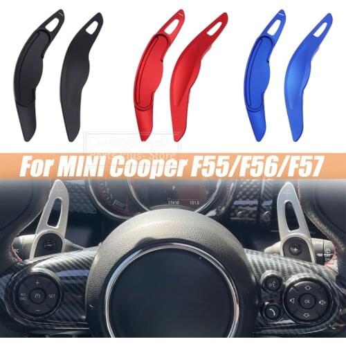 2x Car Steering Wheel Shift Paddle Extender Stickers Aluminum Alloy Car Decoration For MINI MK3 F54 F55 F56 F57 F60 Cooper