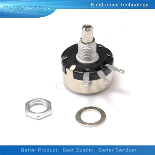 5pcs/lot WX110 (010) 6mm Round 4.7k ohm 4K7 Metal Shaft Single Turn Wire resistor Wound Potentiometer In Stock