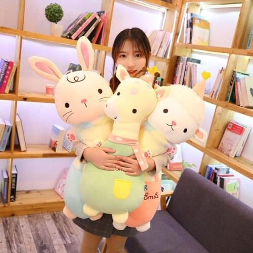 70/90/110cm Kawaii Long Pillow Lamb/Rabbit/Deer/Dog Plush Toy Soft Stuffed Cartoon Animal Doll Bed Pillow Cushion Children Gifts