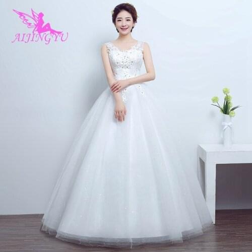 AIJINGYU 2021 2020 real photos Customized new hot selling cheap ball gown lace up back formal bride dresses wedding dress FU144
