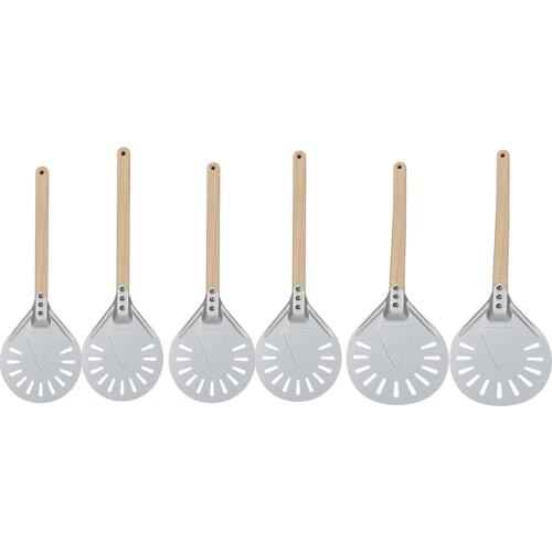Aluminum Turning Pizza Peel Paddle 7/8/9 inch with Wooden Handle Outdoor Pizza Oven Accessories