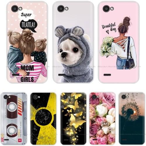 Phone Case For LG Q6 Case 5.5" Soft Silicone TPU Coqa for LG Q6 Q 6 Cover Cute Flower Cat Bumper for LGQ6 Protective Shells Bags