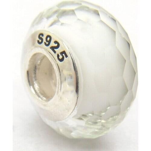 CKK 925 Sterling Silver Murano Glass Beads Fascinating White Thread Charms Original Jewelry Fits For Bracelets