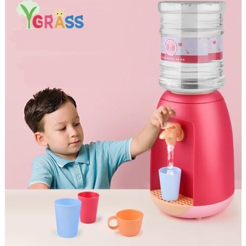 Children Watery Mini Water Dispenser Cup Set Drinking Furniture Toys For Girls Kids Pretend Play Kitchen Toy