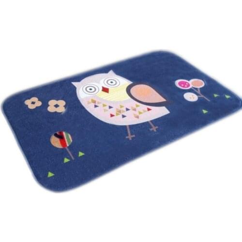Dropshipping Soft Cartoon Cute Owls Printed Doormat Bathroom Bedroom Floor Carpet