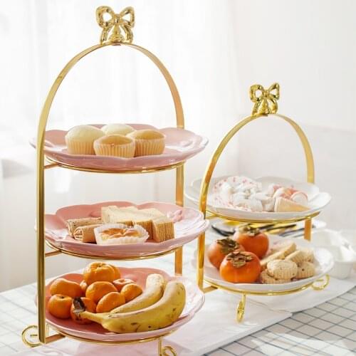 European Multilayer Dessert Cake Stand Cake Plate Dessert Fruit Tray Afternoon Tea Three-tier Cake Stand European multilayer