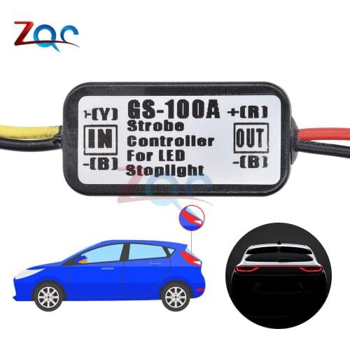 GS-100A LED Lamp Strobe Controller Module Brake Light Flashing Fast Slow Flash Warning for Car Vehicle Auto Tail Light