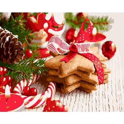 GATYZTORY Christmas Picture Frame Diy Painting By Numbers Modern Wall Art Hand Painted Oil Painting For Unique Gift Home