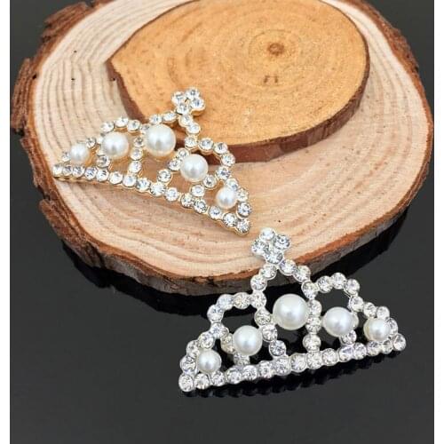 Hot Sale wholesale 20pcs/lot rhinestone Button diamond Wedding Button crystal crown DIY hair decoration Accessories YC97
