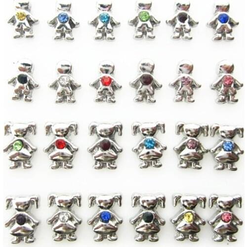 Hot Selling 120pcs Boy And Gril Birthstone Floating Charms Living Glass Memory Floating Lockets Charms DIY Jewelry Charm