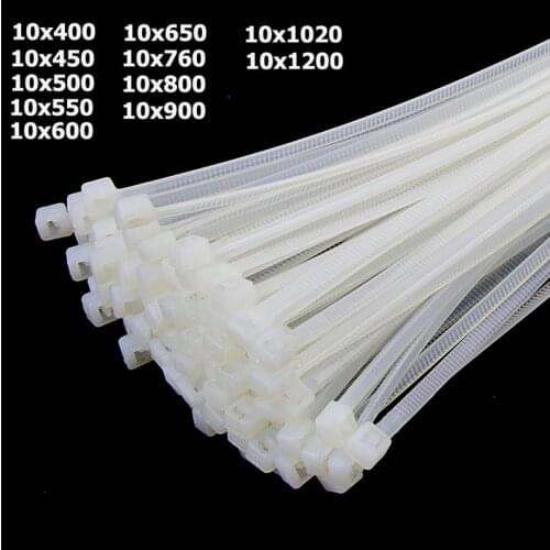 10x Series Self-locking Cable Tie Plastic Wire Ties Nylon PA66 Cable Tie Width 8.5-9.0mm 100pcs For Home Office Industrial