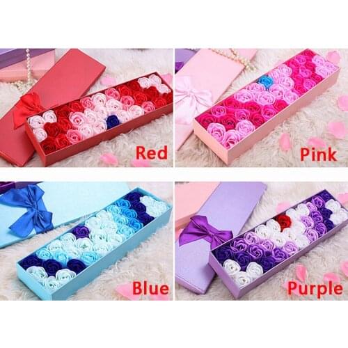 Valentines Day DIY Soap Flower Gift Rose Box Wedding Home Festival Gift For Household Creative Bathroom Convenient Durable