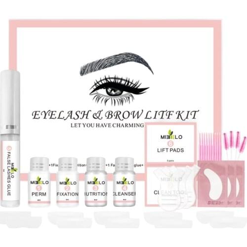 2-In-1 Eyebrow Eyelashes Lift Kit Eyebrow Curling DIY Perm Professional Lift Set Trendy Fuller Brow Look Curled False Lashes