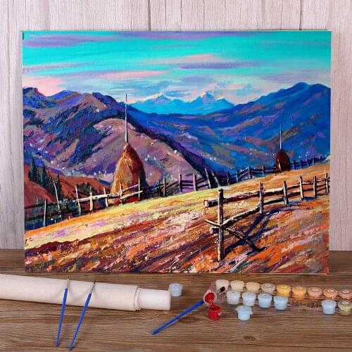 Landscape Zamagura Village Painting By Numbers Complete Kit Acrylic Paints 50*70 Boards By Numbers Home Decor For Wholesale