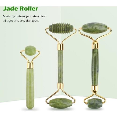 Facial Massage Roller Jade Massager Double Heads Jade Stone Face Lift Body Skin Relaxation Slimming Jade Roller Skin Care Tools