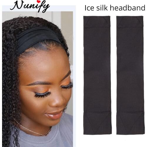 Nunify Non Slip Wig Grip Headband Adjustable Ice Silk Wig Elastic Bands Extra Hold Wig Head Hair Band Women Hair Scarf 2Pcs/Lot