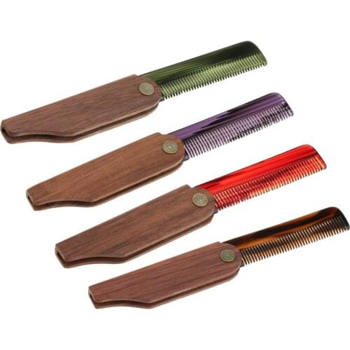 Hairdressing Beauty Wooden Folding Beard And Hair Comb Beauty Tools for Men
