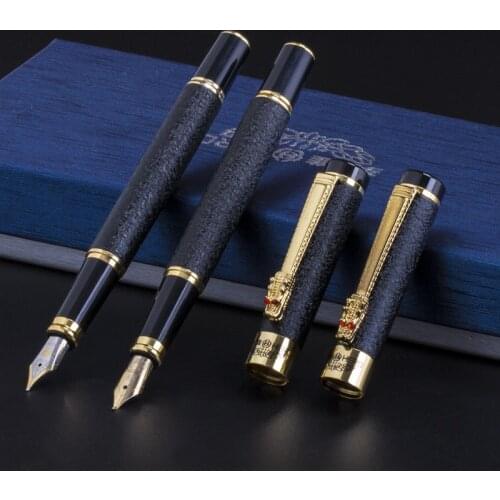 Luxury high quality Hero Fountain Pen Frosted black Golden Dragon iraurita INK PEN Stationery Office school supplies NEW