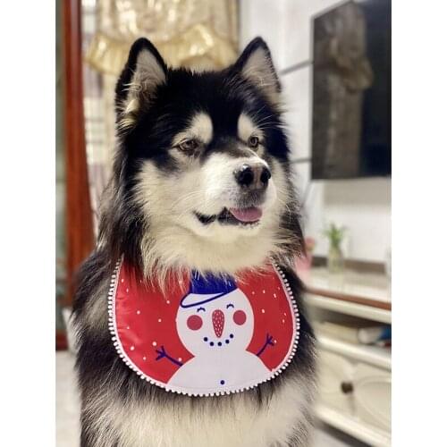 Christmas Dog Scarf Adjustable Cats Bibs Pet Grooming Accessories Pets Scarf Waterproof Thickened