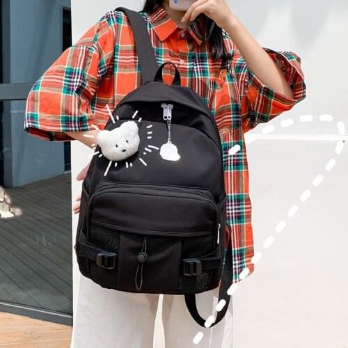 Women Backpack Nylon Solid Color High Quality School Bag for Teenage Girls Lovely Feminina Mochilas Female Ladies Backpack Bag