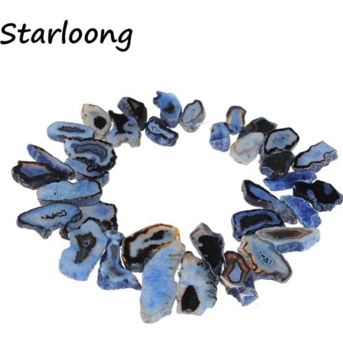 Natural Raw Gem Stone Multicolor Agates Quartz Druzy Geode Freeform Slab Slice Loose Strand Nugget Beads for DIY Jewelry Making