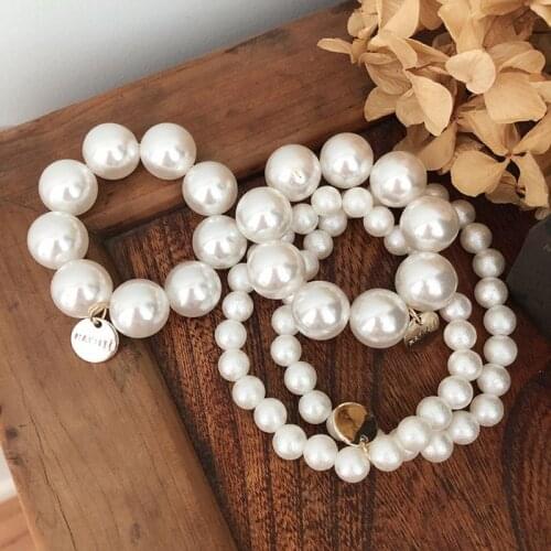 DIY Hair Styling Decorative Ponytail Holder Korean Imitation Pearl Beading Hair Ties Women Metal Pendant Charms Elastic Bracelet