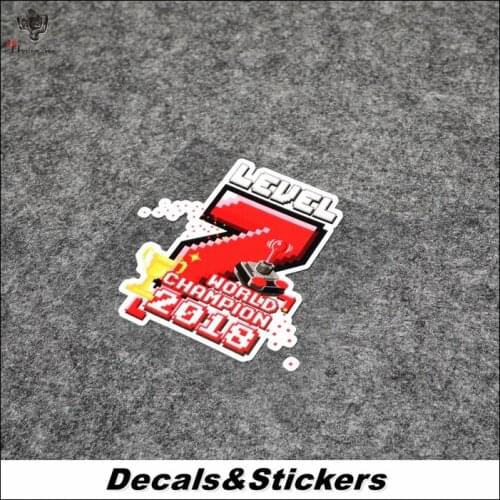 NO.L314 Level 2 World Champion 2018 3M Reflective Modified Stickers Waterproof Decals Racing Motorcycle Scratches Cover