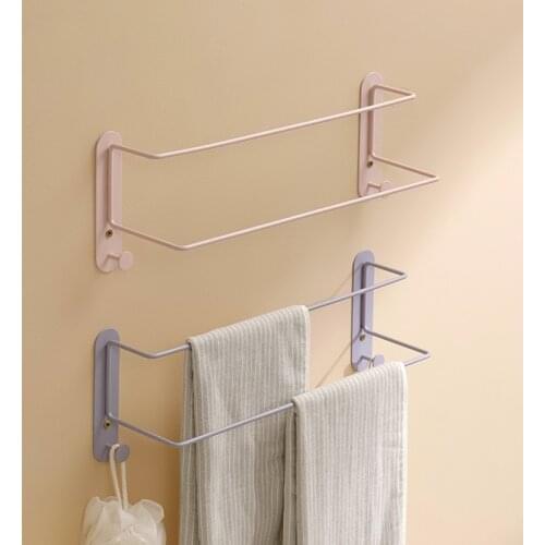 Wrought Iron Towel Rack Toilet Bathroom Toilet Free Punch Wall Hanging Toilet Towel Bath Towel Shelf Storage Storage