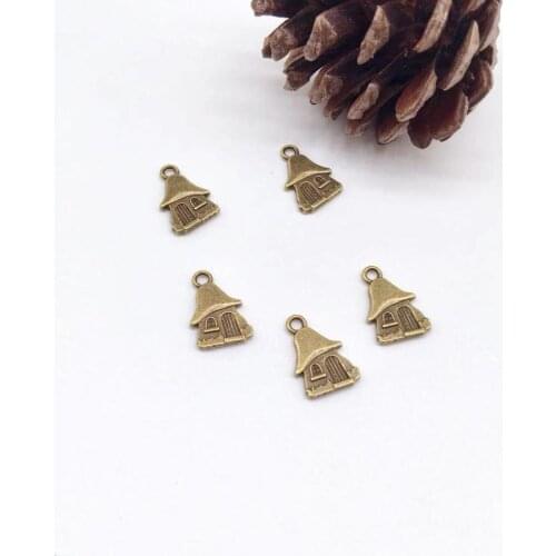 Vintge 20 pcs Small house charms house Pendants fit DIY handmade necklace earring bracelet charms Jewelry Making