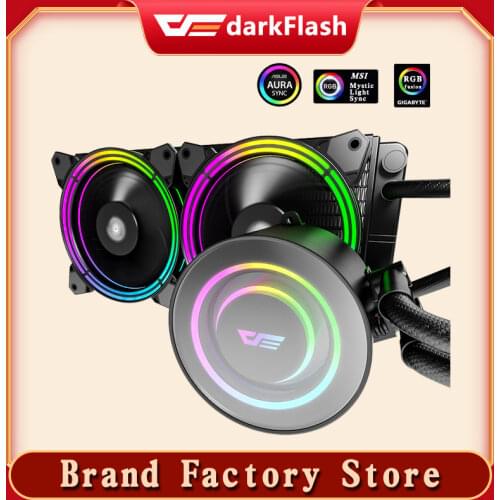 Darkflash Water Cooling CPU Cooler computer RGB Water Cooler Heatsink Integrated CPU Cooling fan Radiator LGA 1151/2011/AM3+/AM4