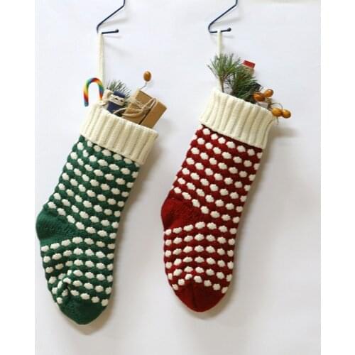 Christmas Stockings Gift Knit Santa Elk Socks Xmas Lovely Gift Bag For Children Fireplace Tree Christmas Hanging PartyDecoration