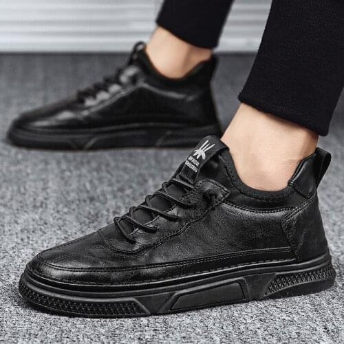 ZEEKSON High-top Shoes Korean Style Trend Wild Plus Velvet Mens Sports Casual Shoes Mens Winter Warm Mens Cotton Shoes