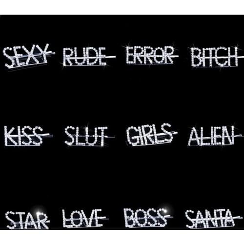 Crystal Unique Letter Barrettes Hairwear for Women Kid Girls Free Gift Wedding Party Hair Pins and Clips Headwear Hair Jewelry