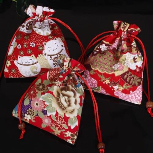 1pc 12x15cm Handmade Embroidery Double-deck Drawstring Gift Bags Sachet Storage Charms Bag Jewelry Accessories Packaging Bags