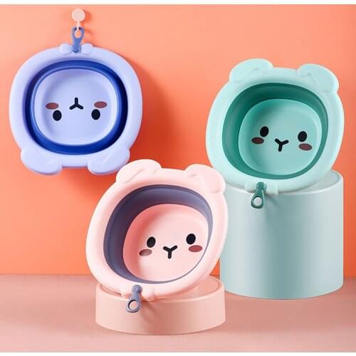 1pc Bathroom Foldable Wash Basin for Baby Portable Sink Plastic Folding Foot Bucket Washbasin Save Space Eco-Friendly