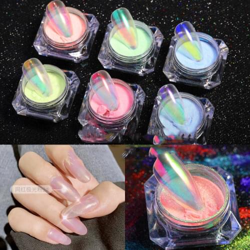 1pcs/lot Manicure Ice Transparent Magic Mirror Powder Aurora Powder Symphonic Mermaid Mirror Smooth Pigment Nail Art Decoration