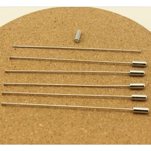 10pcs/lot 9cm 12.1cm Length Copper Rhodium Color Brooch Pin Safety Pins With Stopper Ends for Diy Brooch Pins Base Jewelry